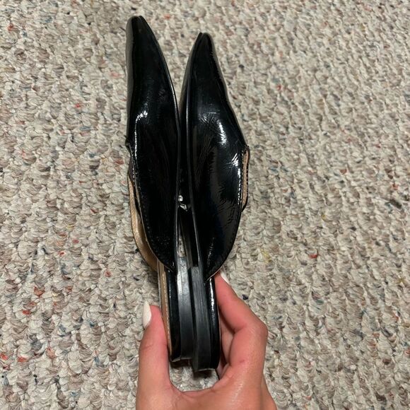 & other stories leather shinny crackle patent leather slip on mule- Size 6.5 - Picture 5 of 8